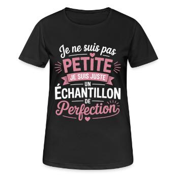 Ich bin kein kleines Beispiel für Perfektion - Frauen T-Shirt atmungsaktiv - Schwarz - Vorne - AI Model Female 172 light (172cm)