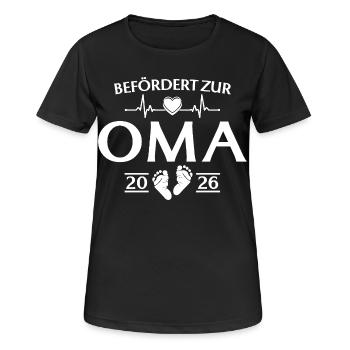 Grand-mère 2026 - Promue grand-mère - T-shirt respirant Femme - noir - Devant - AI Model Female 172 light (172cm)