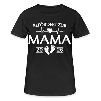 Mutter 2026 - Befördert zur Mama - Frauen T-Shirt atmungsaktiv - Schwarz - Vorne - AI Model Female 172 light (172cm)