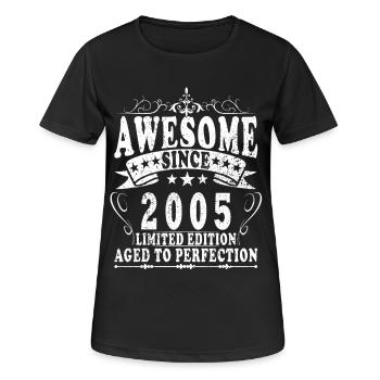 2005 Édition Limitée – Maturé à la perfection - T-shirt respirant Femme - noir - Devant - AI Model Female 172 light (172cm)