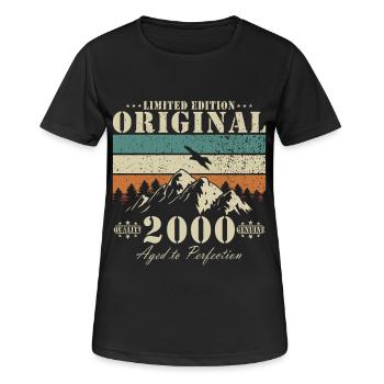 Original limité 2000 – Art mature - T-shirt respirant Femme - noir - Devant - AI Model Female 172 light (172cm)