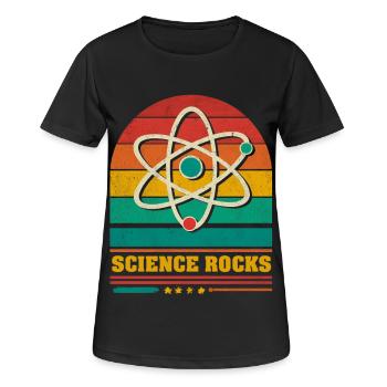 La science dans l’atome arc-en-ciel - T-shirt respirant Femme - noir - Devant - AI Model Female 172 light (172cm)