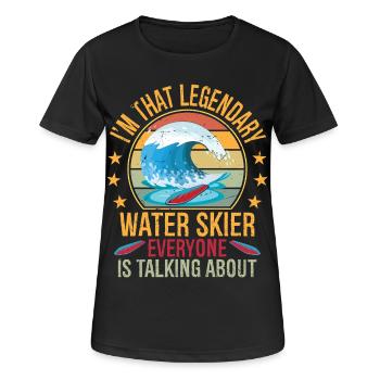 Skieur nautique drôle qui dit Sports nautiques Ski nautique - T-shirt respirant Femme - noir - Devant - AI Model Female 172 light (172cm)