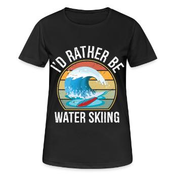 Je préfère faire du ski nautique, du ski nautique, du ski nautique. - T-shirt respirant Femme - noir - Devant - AI Model Female 172 light (172cm)