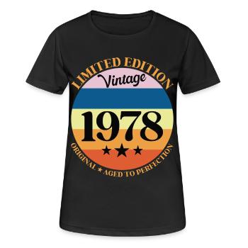 1978 Vintage Geburtstagsgeschenk 78 Geburtstag - Frauen T-Shirt atmungsaktiv - Schwarz - Vorne - AI Model Female 172 light (172cm)