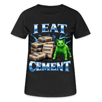 Je mange du ciment Je mange du ciment Chat - T-shirt respirant Femme - noir - Devant - AI Model Female 172 light (172cm)