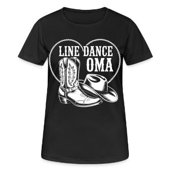 Danse en ligne avec un style western de grand-mère - T-shirt respirant Femme - noir - Devant - AI Model Female 172 light (172cm)