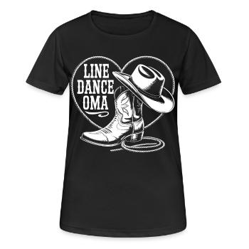 Line Dance Granny Heart - Women's Breathable T-Shirt - black - Front - AI Model Female 172 light (172cm)