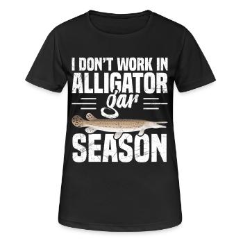 Alligatorfischer Angelköder-Angelrute Angelrute - Frauen T-Shirt atmungsaktiv - Schwarz - Vorne - AI Model Female 172 light (172cm)
