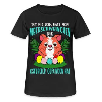 Meerschweinchen Ostereier Parade - Frauen T-Shirt atmungsaktiv - Schwarz - Vorne - AI Model Female 172 light (172cm)