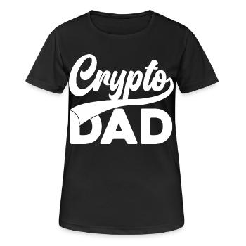 Crypto Dad Script Logo - Frauen T-Shirt atmungsaktiv - Schwarz - Vorne - AI Model Female 172 light (172cm)
