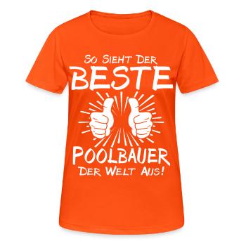 Bester Poolbauer - Frauen T-Shirt atmungsaktiv - Neonorange - Vorne - AI Model Female 172 dark (172cm)