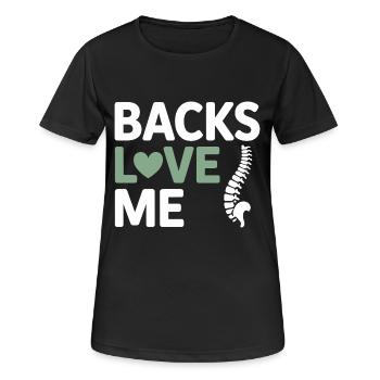 Lizenzierter DC-Experte für klinische Wirbelsäulenanpassung - Frauen T-Shirt atmungsaktiv - Schwarz - Vorne - AI Model Female 172 light (172cm)