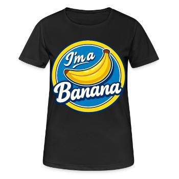 Banane Kostüm Karneval Obst Aufkleber Gelb Lustig - Frauen T-Shirt atmungsaktiv - Schwarz - Vorne - AI Model Female 172 light (172cm)