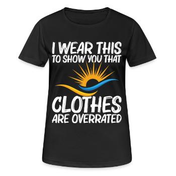 Nacktheit Freiheitsliebhaber Nudistenlager Naturismus - Frauen T-Shirt atmungsaktiv - Schwarz - Vorne - AI Model Female 172 light (172cm)