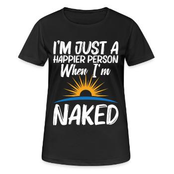 Nudistencamp Freiheitsliebhaber Naturismus-Ausrüstung Nacktheit - Frauen T-Shirt atmungsaktiv - Schwarz - Vorne - AI Model Female 172 light (172cm)