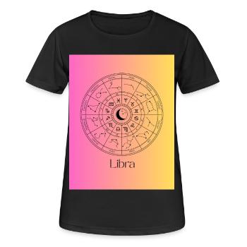Waage-Tierkreis-Gleichgewicht - Frauen T-Shirt atmungsaktiv - Schwarz - Vorne - AI Model Female 172 light (172cm)