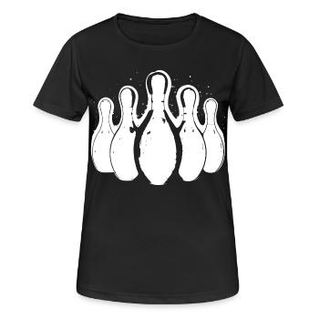 Bowling - Frauen T-Shirt atmungsaktiv - Schwarz - Vorne - AI Model Female 172 light (172cm)
