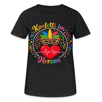 Fête de confettis Confettis Costume Carnaval Carnaval - T-shirt respirant Femme - noir - Devant - AI Model Female 172 light (172cm)