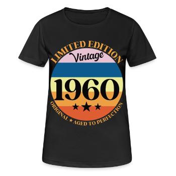 1960er Vintage-Geburtstagsgeschenk 60er Jahre - Frauen T-Shirt atmungsaktiv - Schwarz - Vorne - AI Model Female 172 light (172cm)