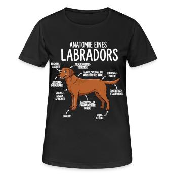 Anatomie eines Labradors – Lustiges Foxred Design - Frauen T-Shirt atmungsaktiv - Schwarz - Vorne - AI Model Female 172 light (172cm)