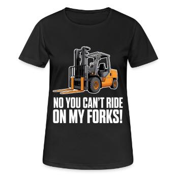 Komischer Gabelstapler Du kannst nicht auf meinen Gabeln fahren - Frauen T-Shirt atmungsaktiv - Schwarz - Vorne - AI Model Female 172 light (172cm)