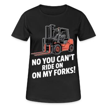 Komischer Gabelstapler Du kannst nicht auf meinen Gabeln fahren - Frauen T-Shirt atmungsaktiv - Schwarz - Vorne - AI Model Female 172 light (172cm)