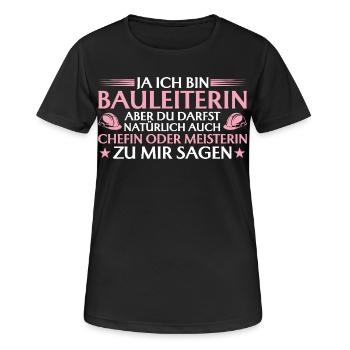 Chef de construction ou maître constructeur - Constructeur - T-shirt respirant Femme - noir - Devant - AI Model Female 172 light (172cm)