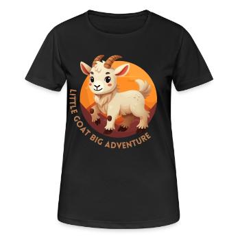 Kleine Ziege, das große Abenteuer - Frauen T-Shirt atmungsaktiv - Schwarz - Vorne - AI Model Female 172 light (172cm)