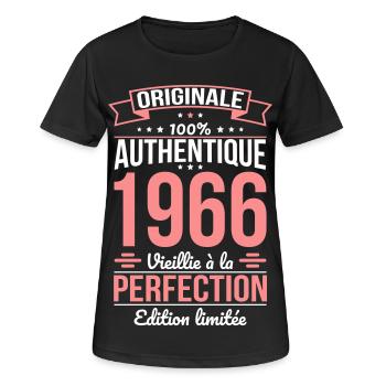 1966 – Perfekt gereift – Limitierte Auflage - Frauen T-Shirt atmungsaktiv - Schwarz - Vorne - AI Model Female 172 light (172cm)
