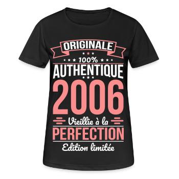 2006 – Aged to Perfection – Limitierte Ausgabe - Frauen T-Shirt atmungsaktiv - Schwarz - Vorne - AI Model Female 172 light (172cm)