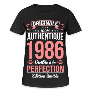 1986 – Aged to perfection – Limited edition - Women's Breathable T-Shirt - black - Front - AI Model Female 172 light (172cm)