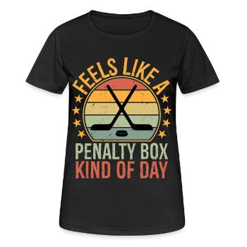 Feels Like A Penalty Box Kind of Day Funny Hockey - Frauen T-Shirt atmungsaktiv - Schwarz - Vorne - AI Model Female 172 light (172cm)