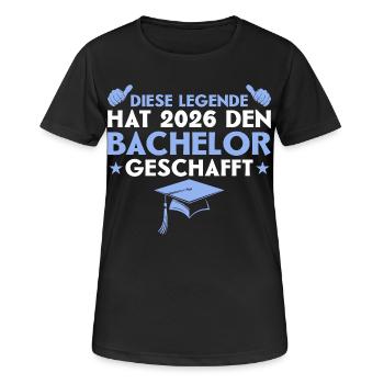 Examen de licence réussi 2026 Licence - T-shirt respirant Femme - noir - Devant - AI Model Female 172 light (172cm)