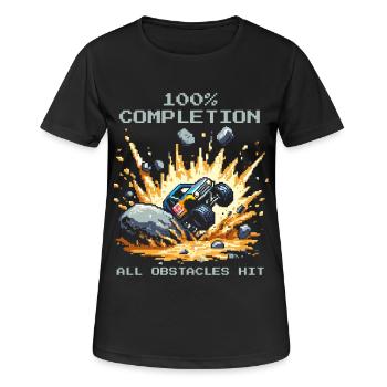 100%: Alle Hindernisse getroffen | RC Cars - Frauen T-Shirt atmungsaktiv - Schwarz - Vorne - AI Model Female 172 light (172cm)