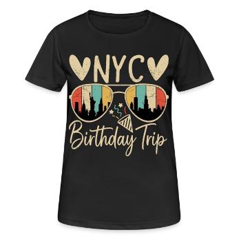 NYC Birthday Trip - Women's Breathable T-Shirt - black - Front - AI Model Female 172 light (172cm)