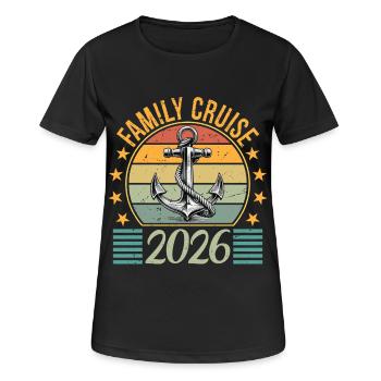 Family Cruise 2026 Summer Vacation - Women's Breathable T-Shirt - black - Front - AI Model Female 172 light (172cm)