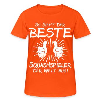 Meilleur joueur de squash - T-shirt respirant Femme - orange néon - Devant - AI Model Female 172 dark (172cm)