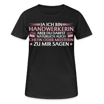 Artisane, patronne ou maître artisan - Artisanat - T-shirt respirant Femme - noir - Devant - AI Model Female 172 light (172cm)