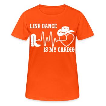 Line Dance Is My Cardio - Women's Breathable T-Shirt - neon orange - Front - AI Model Female 172 dark (172cm)