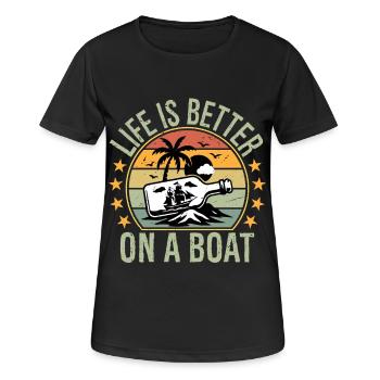 Boating Sailor Boat Life is Better On a Boat - Women's Breathable T-Shirt - black - Front - AI Model Female 172 light (172cm)