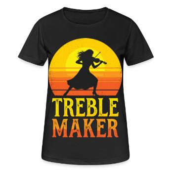 Faiseur de jeux de mots Musicien Violoniste - T-shirt respirant Femme - noir - Devant - AI Model Female 172 light (172cm)