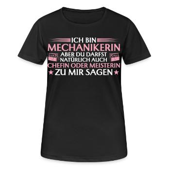 Artisane, patronne ou maîtresse artisane - mécanicienne - T-shirt respirant Femme - noir - Devant - AI Model Female 172 light (172cm)