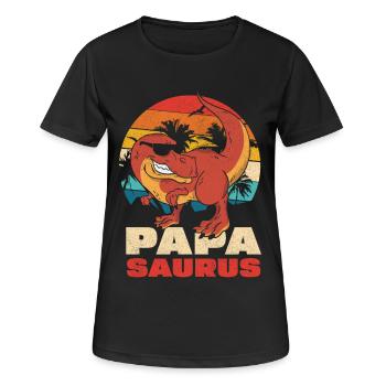 Papasaurus Retro Sunset - T-shirt respirant Femme - noir - Devant - AI Model Female 172 light (172cm)
