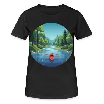 Kanu Kajak Ruderboot Canadier - Frauen T-Shirt atmungsaktiv - Schwarz - Vorne - AI Model Female 172 light (172cm)