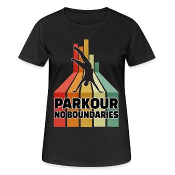 Parkour sans frontières - T-shirt respirant Femme - noir - Devant - AI Model Female 172 light (172cm)