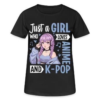 Just A Girl Who Loves Anime And K-Pop - Women's Breathable T-Shirt - black - Front - AI Model Female 172 light (172cm)