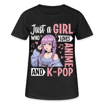Just A Girl Who Love L’Anime And K-Pop - T-shirt respirant Femme - noir - Devant - AI Model Female 172 light (172cm)