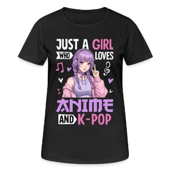 Just A Girl Who Love L’Anime And K-Pop - T-shirt respirant Femme - noir - Devant - AI Model Female 172 light (172cm)