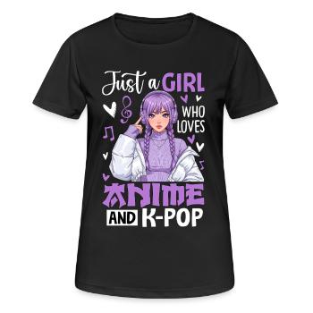Just A Girl Who Love L’Anime And K-Pop - T-shirt respirant Femme - noir - Devant - AI Model Female 172 light (172cm)